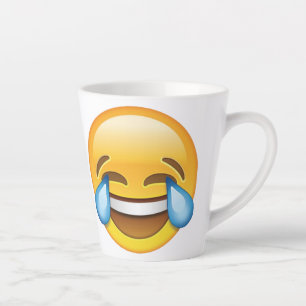 Caneca De Café Latte emoji Chorando Rindo Lágrimas de Alegria