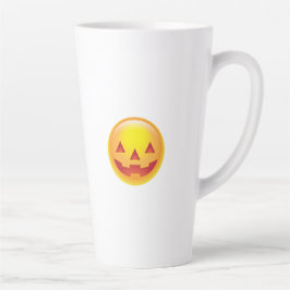 Caneca De Café Latte Emoji De Abóbora Brilhante