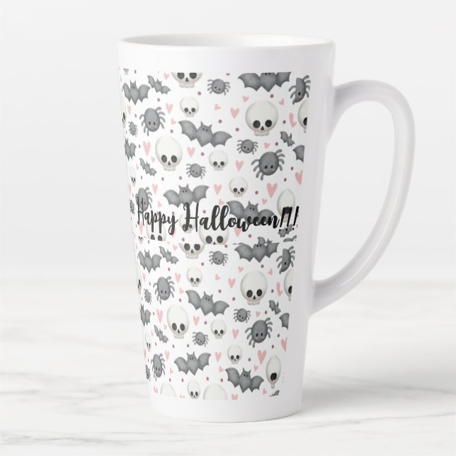 Caneca De Café Latte Encantando o Halloween Latte Mug (Direita)