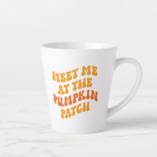Caneca De Café Latte Encontre-Me No Pumpkin Patch