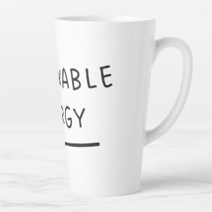 Caneca De Café Latte Energia Renovável – Café Ecológico Engraçadinho