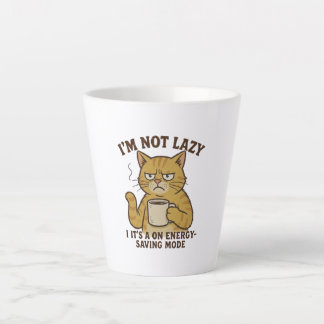 Caneca De Café Latte Energy-Saving Mode Cat Latte Mug