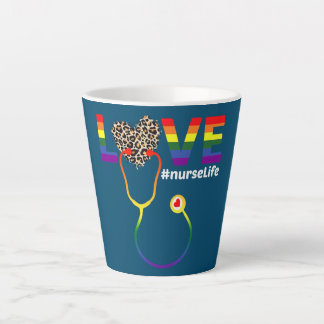 Caneca De Café Latte Enfermeira Arco-Íris LGBT Q Ally Orgulho gay Legal