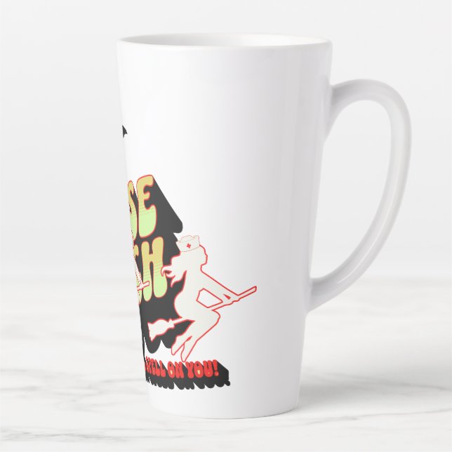 Caneca De Café Latte Enfermeira de Halloween - A Bruxa Trava (Direita)