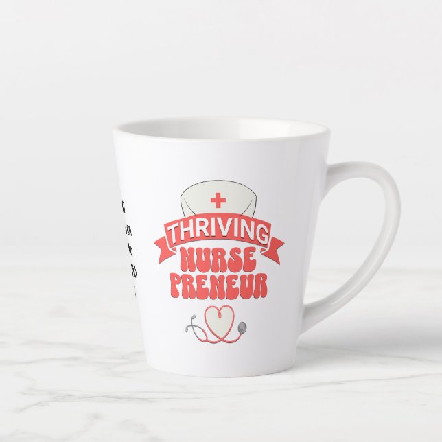 Caneca De Café Latte Enfermeira Empreendedora Personalizada PROSPERANDO (Direita)