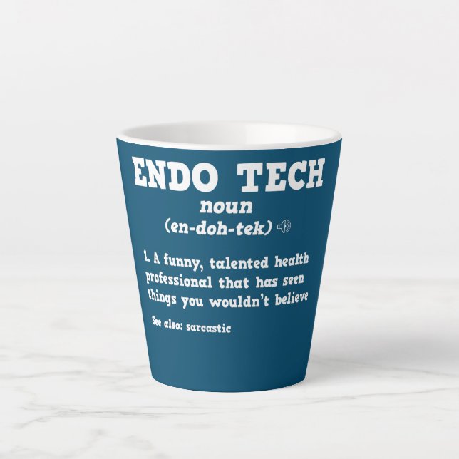 Caneca De Café Latte Enfermeira Endoscopia Técnica Sarcástica Definição (Frente)