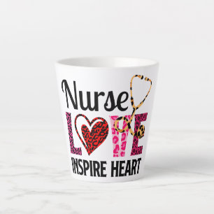Caneca De Café Latte Enfermeiro Amor Inspira Coração - Enfermeira Motiv