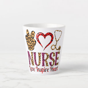 Caneca De Café Latte Enfermeiro Amor Inspira Coração - Enfermeiro Motiv