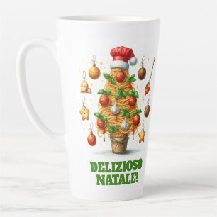 Caneca De Café Latte Engraçada Árvore de Natal Delizioso Natale!