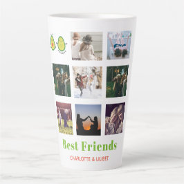 Caneca De Café Latte Engraçado BFF PHOTO COLLAGE Dif Personalizado AVOC