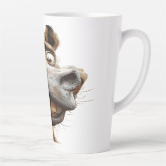 Caneca De Café Latte Engraçado design de arte burro