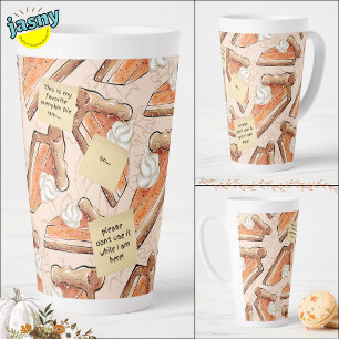 Caneca De Café Latte Engraçado Falar Pedaços De Pizza De Abóbora