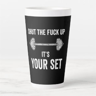 Caneca De Café Latte Engraçado Gym Funciona Sua Cotação Definida