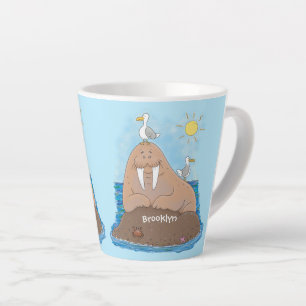 Caneca De Café Latte Engraçado ilustração do desenho animado de mors