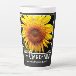 Caneca De Café Latte Engraçado jardinagem dizendo sol amarelo