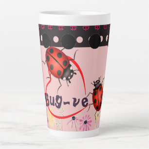 Caneca De Café Latte Engraçado Ladybug Lover Latte Divertido -