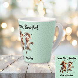 Caneca De Café Latte Engraçado "Love Moo Bestie" Personalizado Melhor A