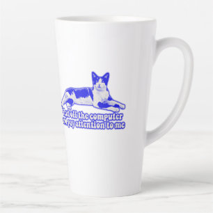 Caneca De Café Latte Engraçado meme de gato ranzinza para donos de gato