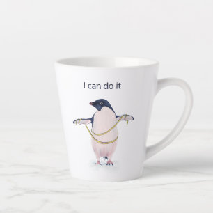 Caneca De Café Latte Engraçado Pinguim Perda de Peso Dieta Motivacional