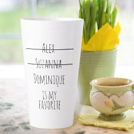 Caneca De Café Latte Engraçado Simples Nomes de Crianças Favoritos Mãe 