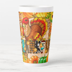 Caneca De Café Latte Engraçado Sublimação do Tumbler - Ação de Graças