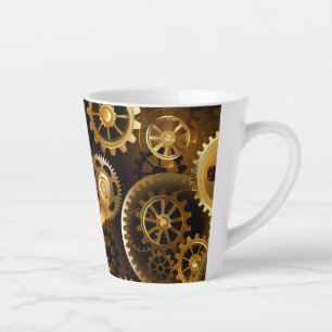 Caneca De Café Latte Engrenagens de latão Steampunk perfeitas