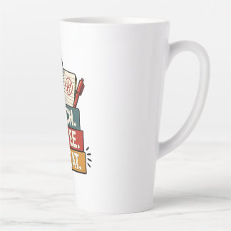 Caneca De Café Latte Ensine Café Repita Professor Retro Volta às Aulas