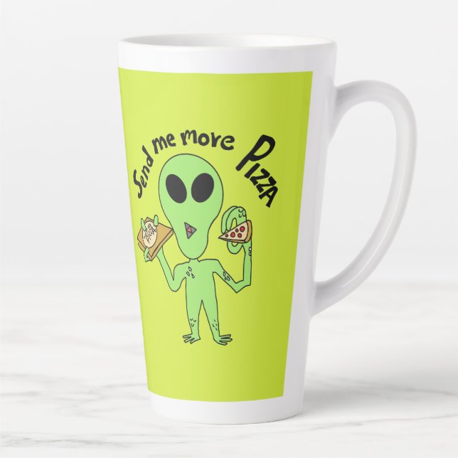 Caneca De Café Latte envie-me mais pizza ufo (Direita)