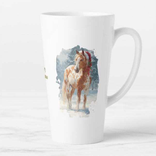 Caneca De Café Latte Equestrian Christmas Latte Mug (Direita)