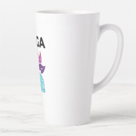 Caneca De Café Latte Equilíbrio Colorido entre Lotus e Feminine Yoga Vi