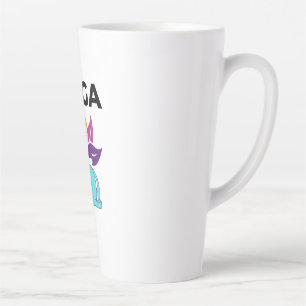 Caneca De Café Latte Equilíbrio Colorido entre Lotus e Feminine Yoga Vi