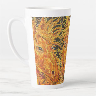 Caneca De Café Latte Equilíbrio Eterno-Cavalos-Gêmeos