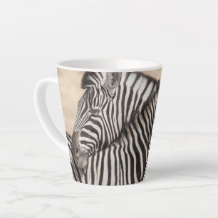 Caneca De Café Latte Equinos de Burchell Lutando