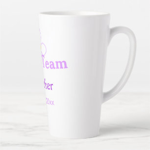 Caneca De Café Latte Equipe de noivas de flores roxas do Pastel boho mo