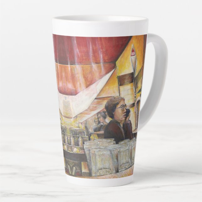 Caneca De Café Latte Equivalente Luminoso de Emoções Passivas (Ângulo direito)