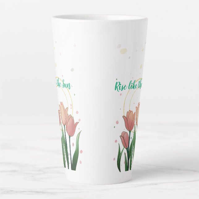 Caneca De Café Latte Erga-se como o Sol (Frente)