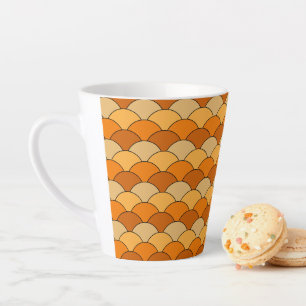 Caneca De Café Latte Escalas de Dragão, Ventoinhas, Ondas, Seigaiha, La