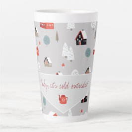 Caneca De Café Latte Escandinávia — Espetáculo de inverno nórdico
