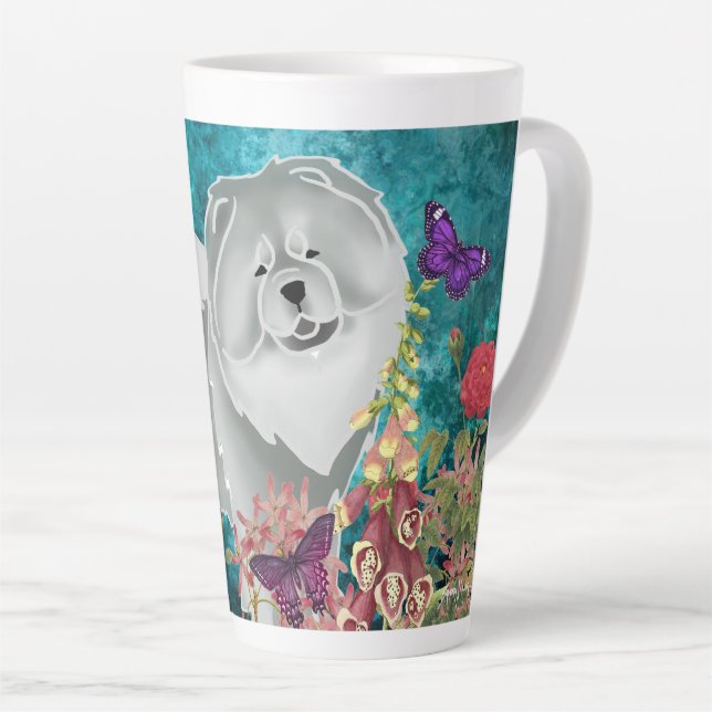 Caneca De Café Latte ESCOLHA BLUE-GINKGO - Caneca Latte (Ângulo direito)