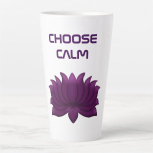 Caneca De Café Latte Escolha Flor de Lótus Roxa Calma