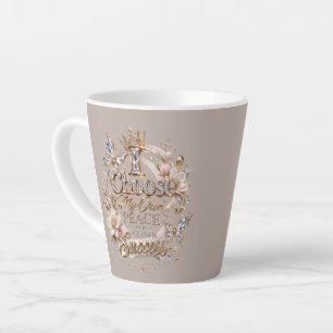 Caneca De Café Latte Escolha Minha Própria Paz e Sucesso