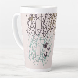 Caneca De Café Latte Escribble e corações - Trabalho em andamento