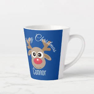 Caneca De Café Latte Escrita de Cartoon de Rebelde Cóctil de Natal Azul