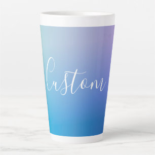 Caneca De Café Latte Escrita de Roteiro Editável Moderna Ombre Colori