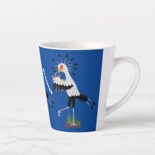 Caneca De Café Latte Escrivado, secretário de pássaros escrevendo carto