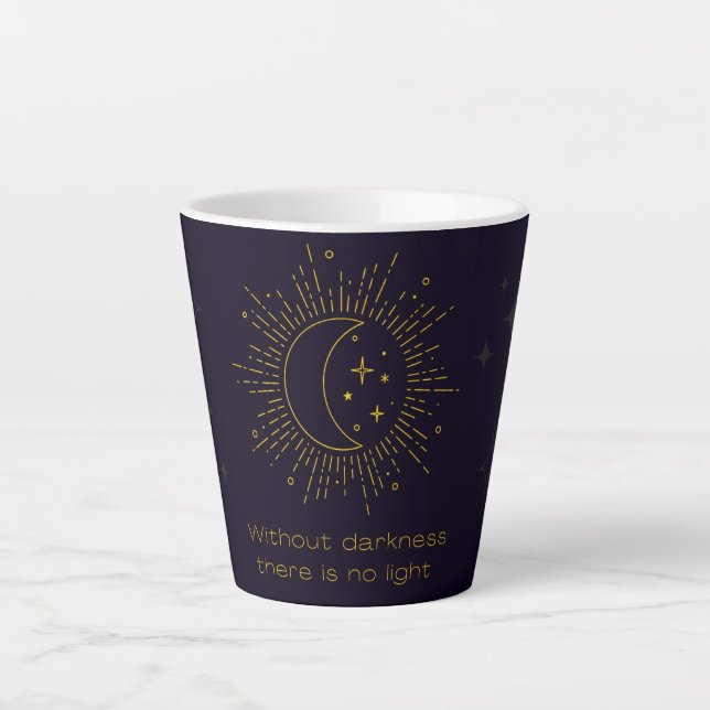 Caneca De Café Latte Escuridão e luz (Frente)