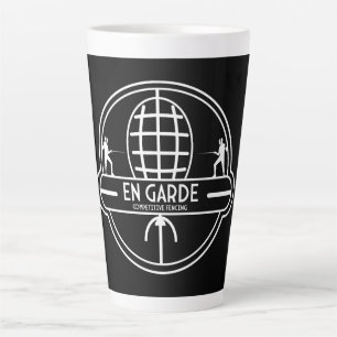 Caneca De Café Latte Esgrima de Espadas Competitiva