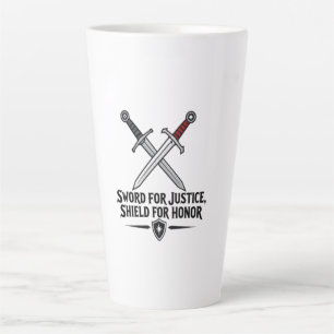 Caneca De Café Latte Espada Para Justiça Escudo Para Honra Fantasia de