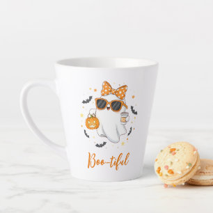 Caneca De Café Latte Especiaria Ghost Pumpkin do Halloween Bonita Perso