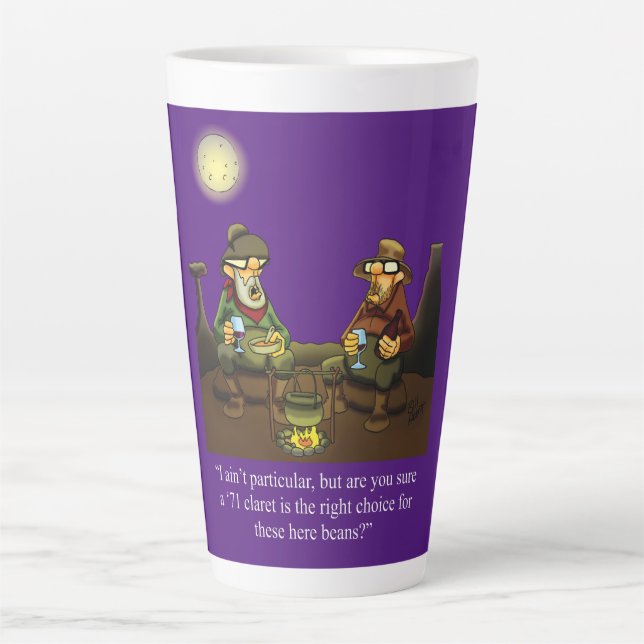 Caneca De Café Latte Espetáculos Engraçados Cowboy Selvagem de Vinho Oc (Frente)